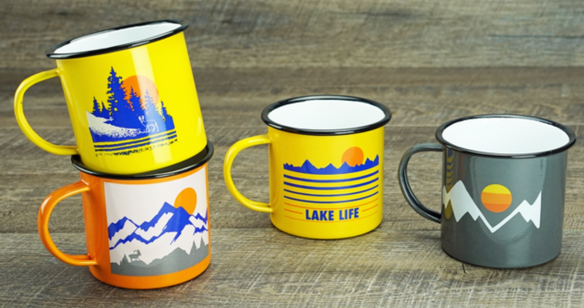 enameled mugs