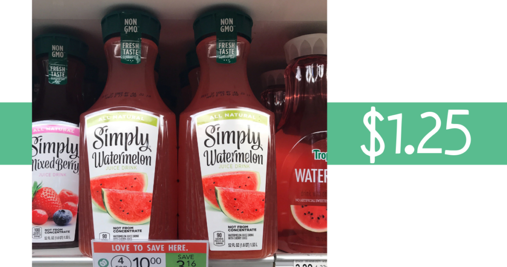 Simply Juice Coupon Makes Watermelon Juice 1.25 Southern Savers