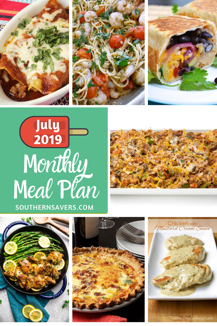 It's a new month, which means a new monthly meal plan from Southern Savers! Enjoy this July monthly meal plan with summery, simple recipes.