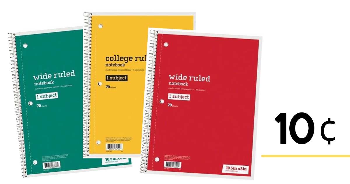 Office Depot Deal Spiral Notebooks for 10¢ Southern Savers