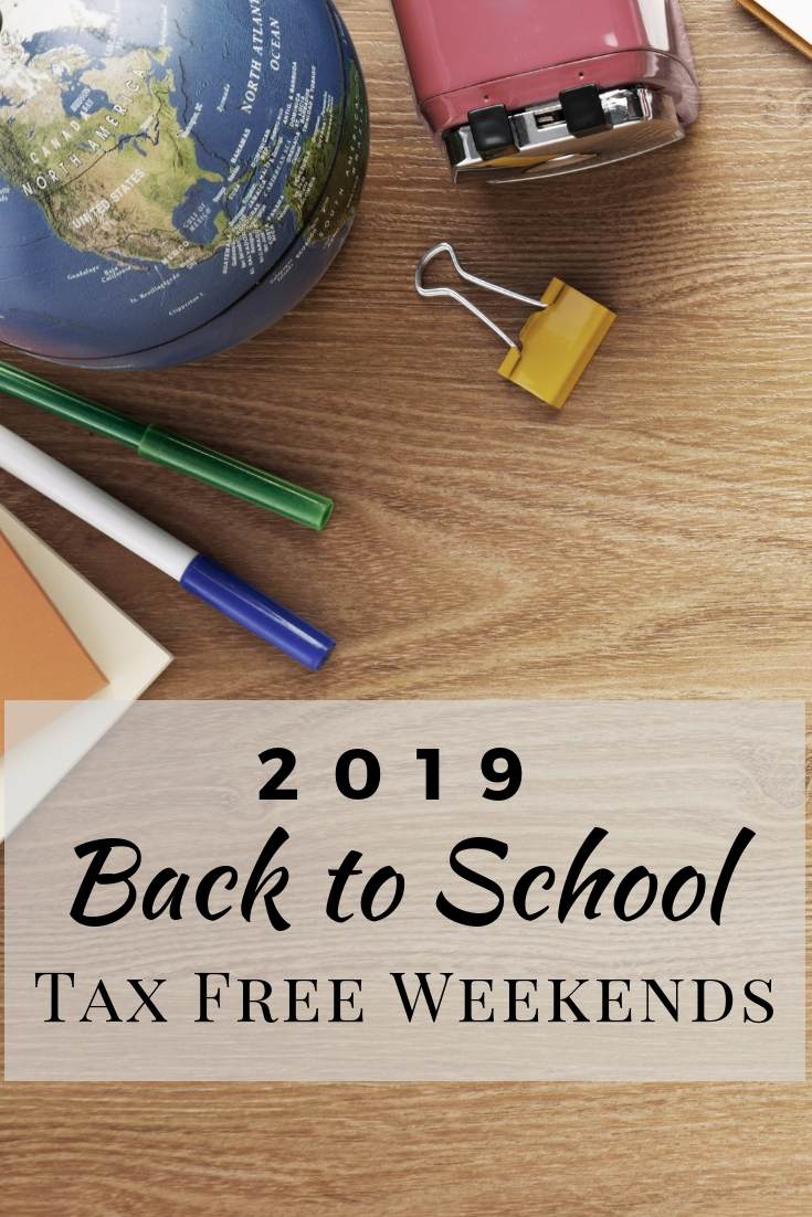 Go ahead and mark your calendars for your states Back to School Tax Free Weekend for 2019!  This is an easy extra savings on all the back to school supplies you need.