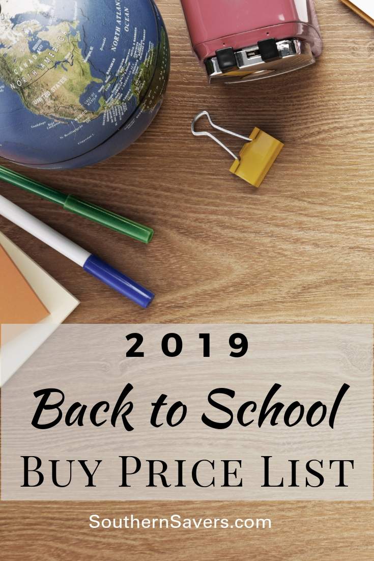 It's that time of year again! Check out our school supplies buy price list so you know what you should be aiming for when you go back-to-school shopping!