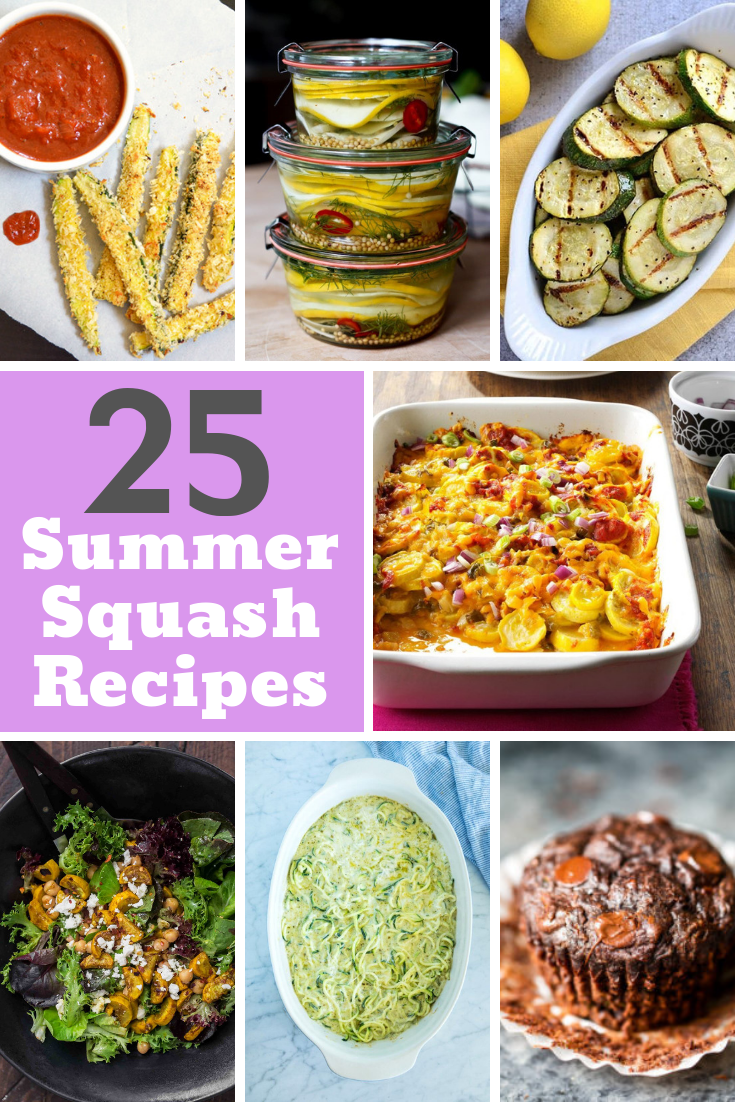 Is your garden producing summer squash up to your ears? I've got 25 summer squash recipes to inspire you and keep you from getting sick of squash!