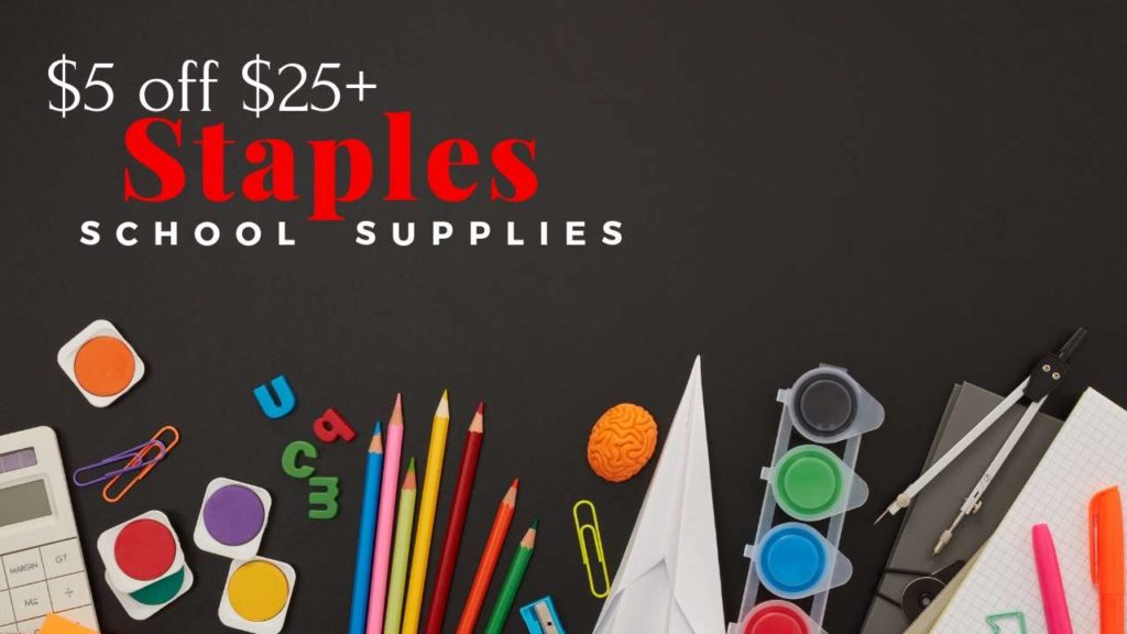 Staples Coupon 5 off 25+ School Supplies Southern Savers