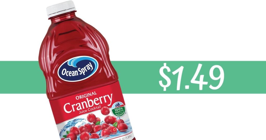 Ocean Spray Coupon | Makes 64 oz Juice $1.50 :: Southern Savers