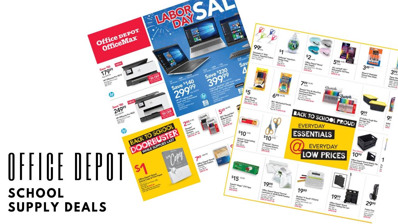 office depot school supply deals