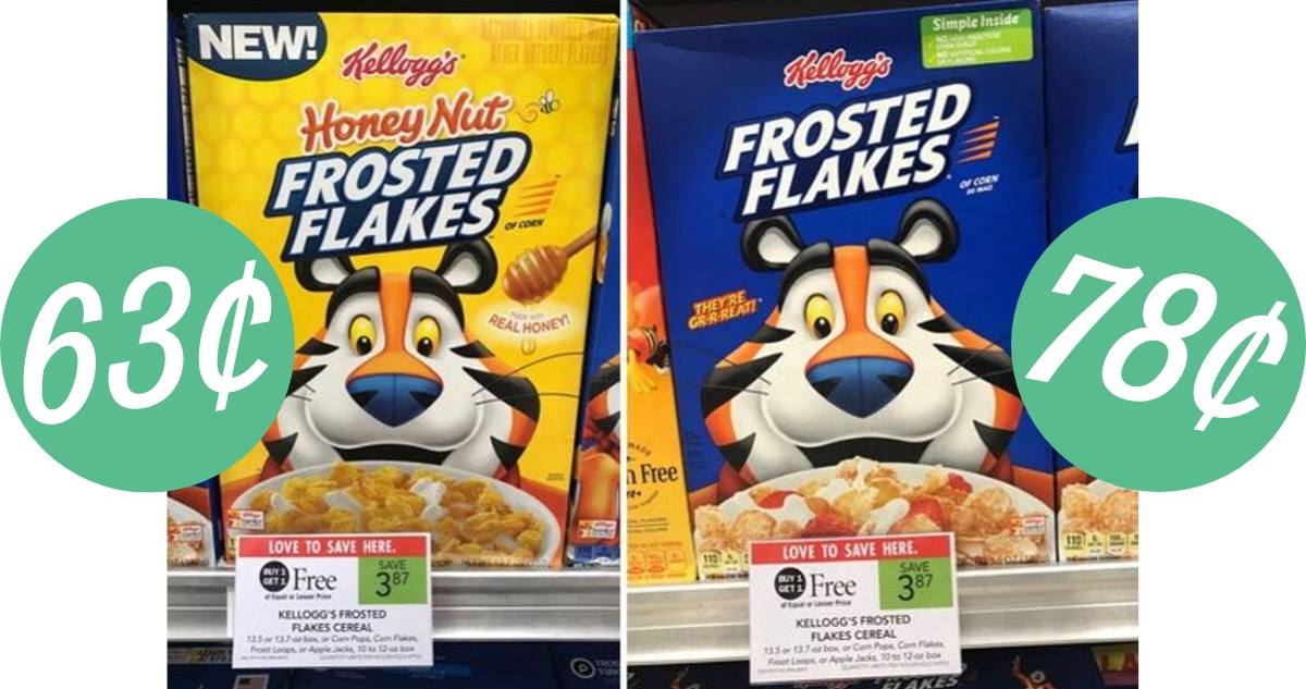 Kellogg's Frosted Flakes Honey Nut Breakfast Cereal, 13.7 oz