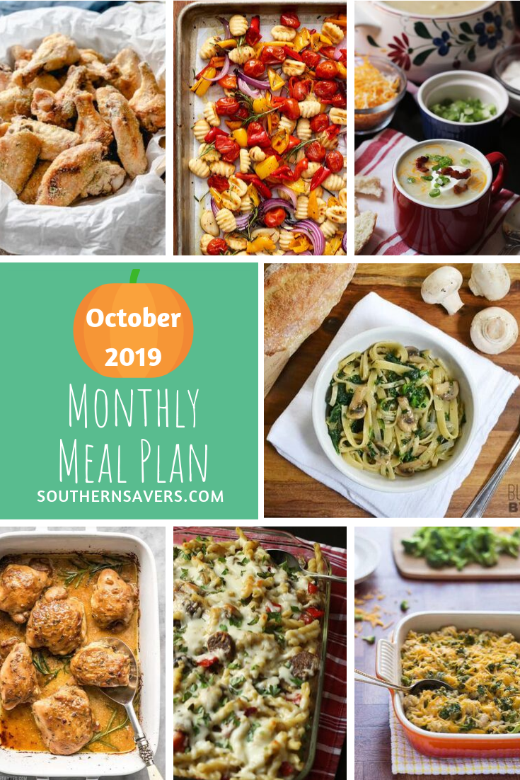 It's a new month, which means a new monthly meal plan! Fall is in the air, so I've got lots of soups and hearty casseroles to put you in the mood!