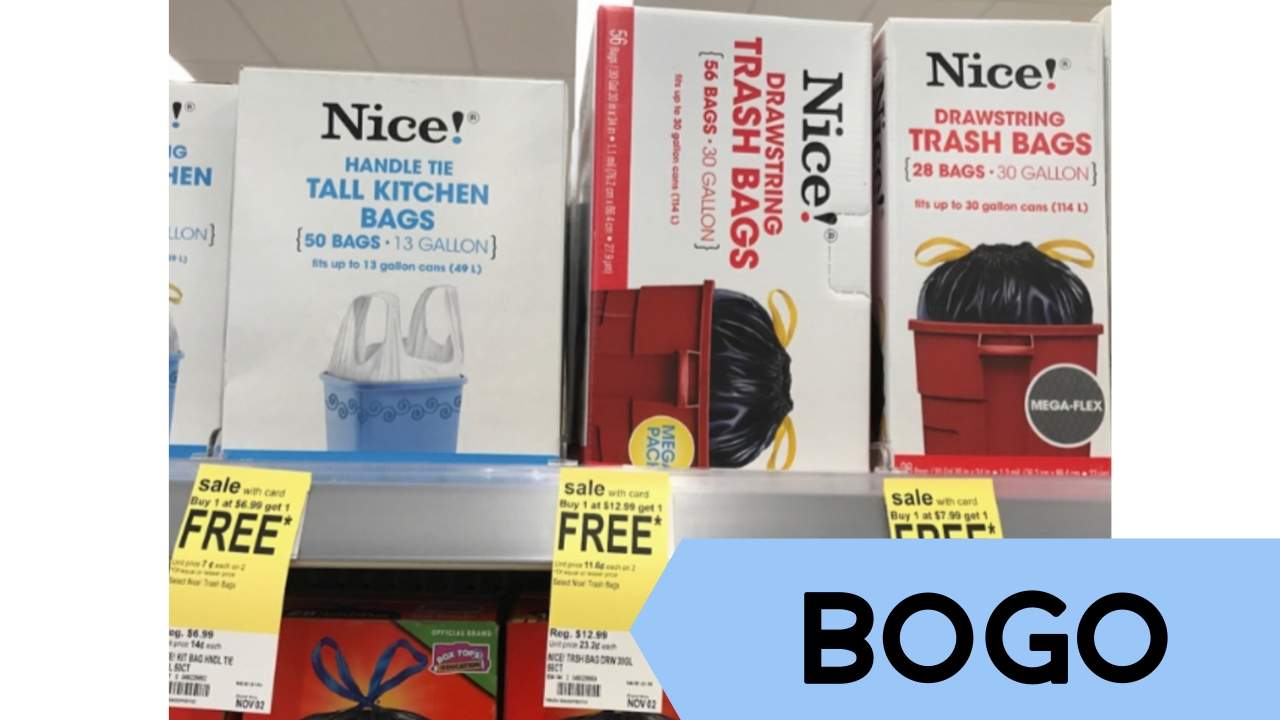 Nice! Trashbags BOGO at Walgreens Southern Savers