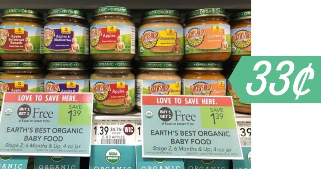 Earth's Best Organic Baby Food for 33¢ at Publix Southern Savers