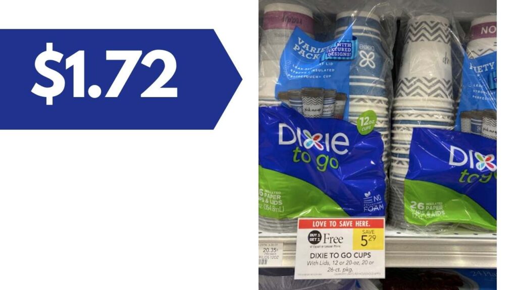 Dixie ToGo Cups for 1.72 at Publix Southern Savers
