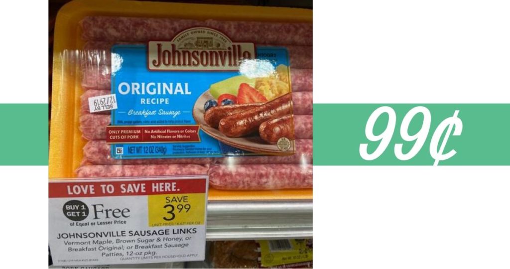 Johnsonville Breakfast Sausage for 99¢ at Publix Southern Savers