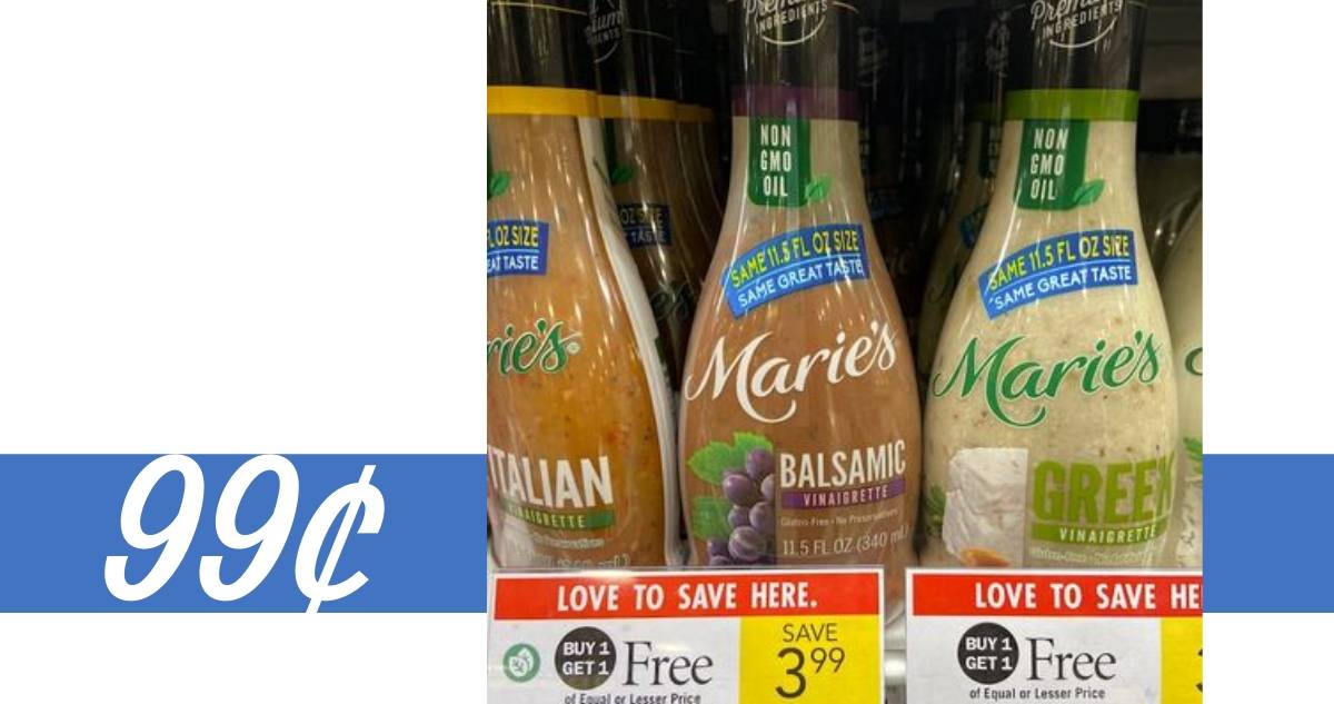 Marie’s Dressing for 99¢ at Publix Southern Savers