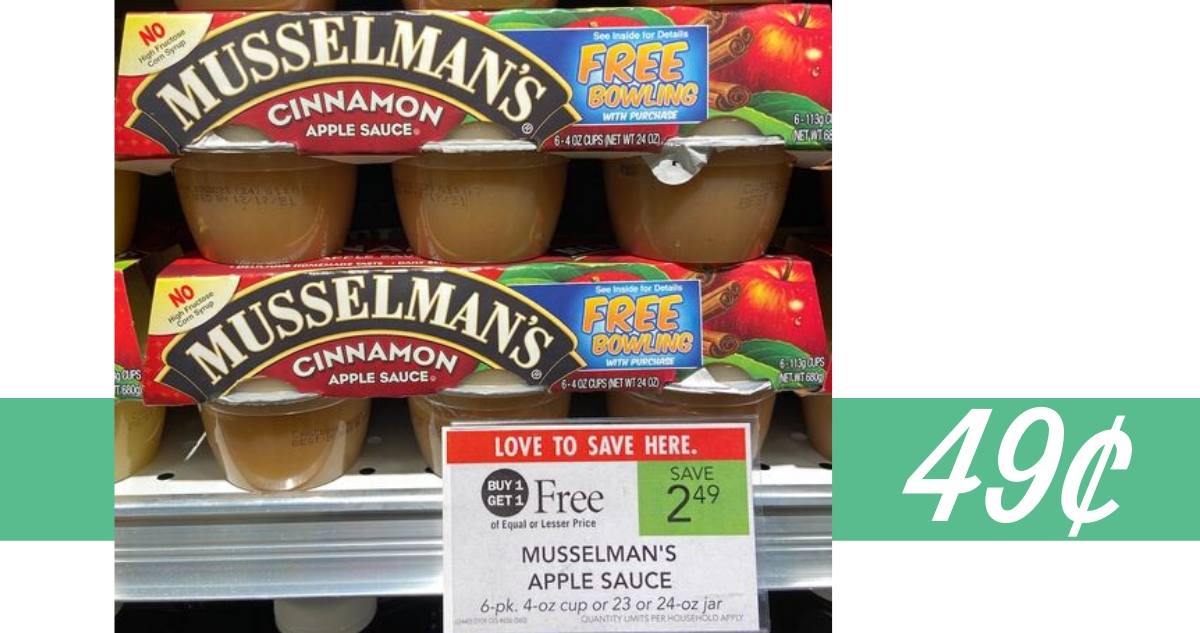 Musselman's Applesauce for 49¢ at Publix Southern Savers