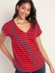 Old navy red and blue striped v-neck