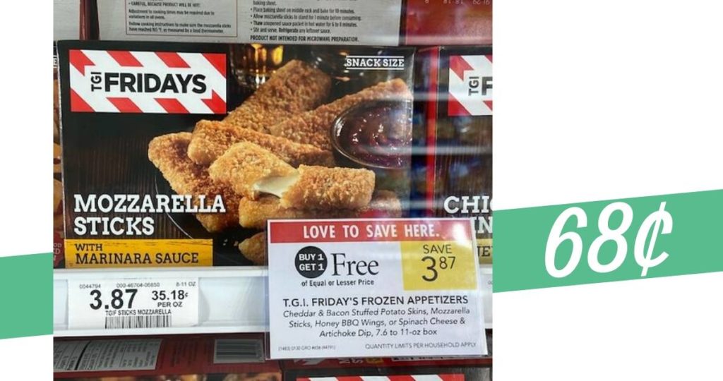 TGI Friday's Frozen Appetizers for 68¢ at Publix Southern Savers