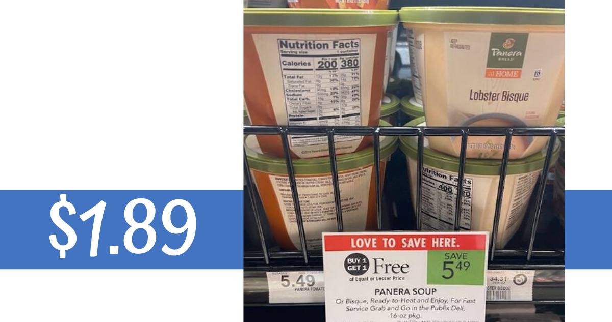 Panera Soup for 1.89 at Publix Southern Savers