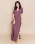 v-neck maxi dress