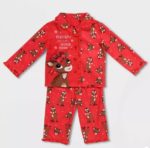 girls rudolph christmas pajama set
