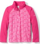 girl's pink half-zip fleece