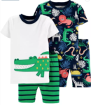 four piece cotton pajama set alligator