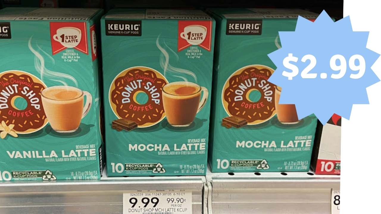 Donut Shop One Step Latte K-Cups for $2 