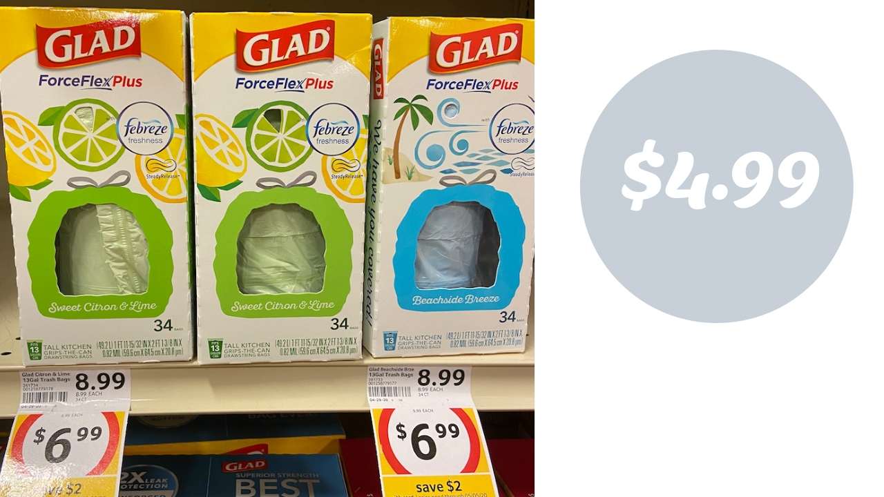 4.99 Glad Trash Bags at BiLo Southern Savers