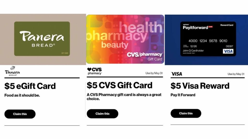 Verizon Rewards Free 5 Gift Cards to Amazon, Home Depot or CVS Southern Savers