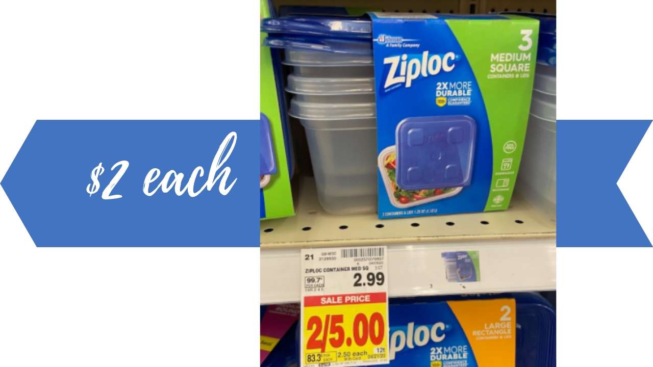 2 Ziploc Containers at Kroger Southern Savers