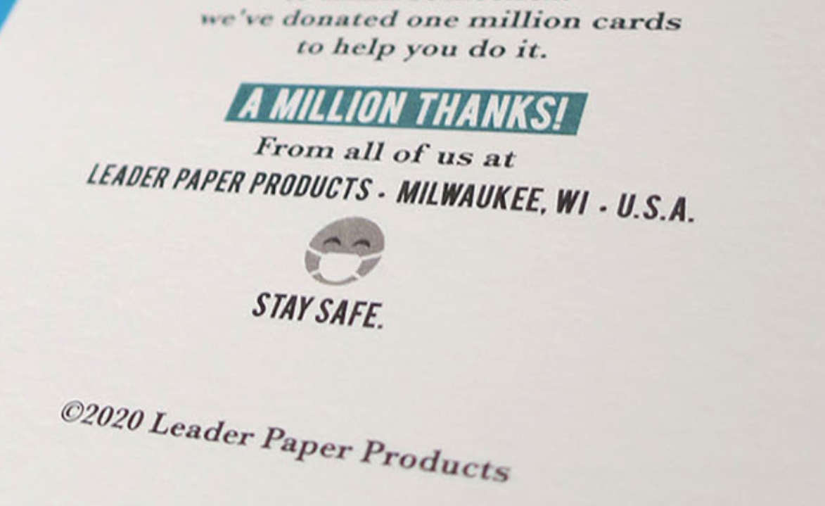 leader paper thank you cards