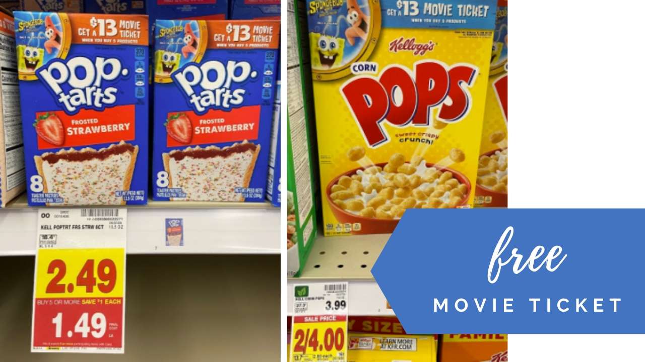 1.16 Kellogg's PopTarts and Cereal plus Movie Ticket Offer