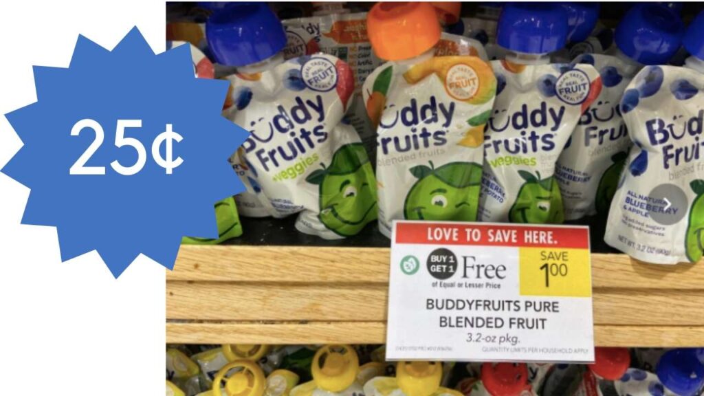 BuddyFruits Pouches for 25¢ at Publix Southern Savers
