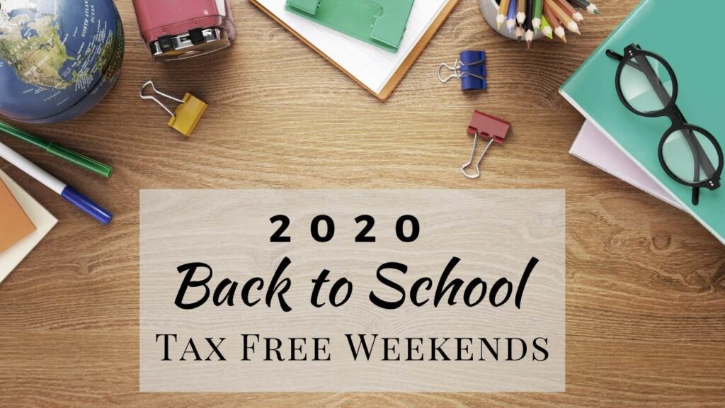 2020 Back to School Tax Free Weekends Southern Savers