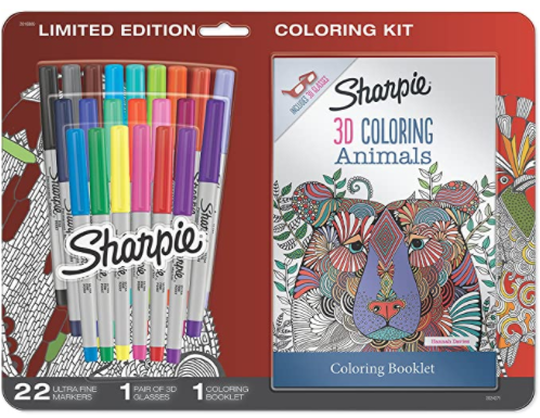 sharpies and coloring book set