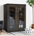 glass front storage cabinet