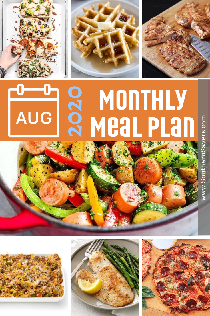 Even if most days look the same at your house, everyone still needs to eat! This August 2020 monthly meal plan has you covered for every day of the month.