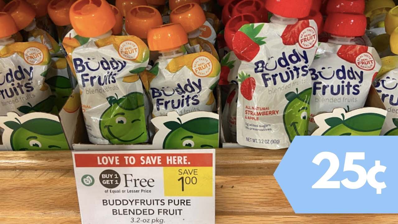 BuddyFruits Pouches for 25¢ at Publix Southern Savers
