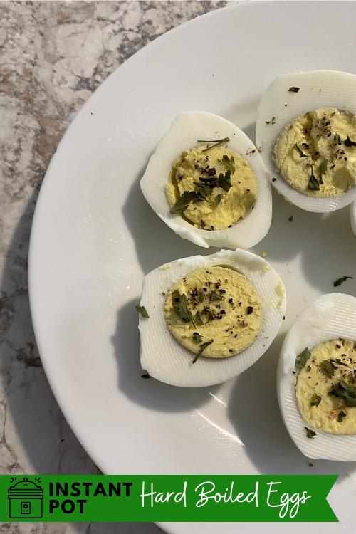 Make a healthy, protein-filled snack for the week with these fast and easy Instant Pot hard boiled eggs! Eat them alone or turn them into something else!