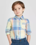 toddler boy oshkosh plaid button shirt