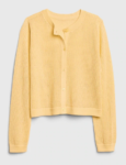 gap girls yellow cardigan