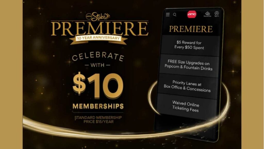 AMC Stubs Premiere Membership for 10 Southern Savers