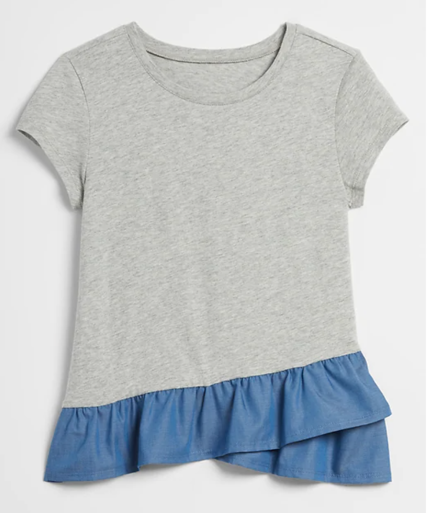 gap ruffle hem girls shirt