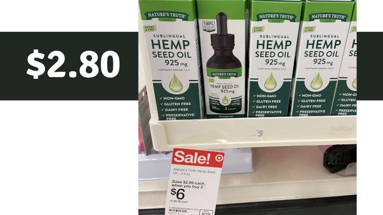 New Printable Coupon 2.80 Nature's Truth Hemp Seed Oil at Target