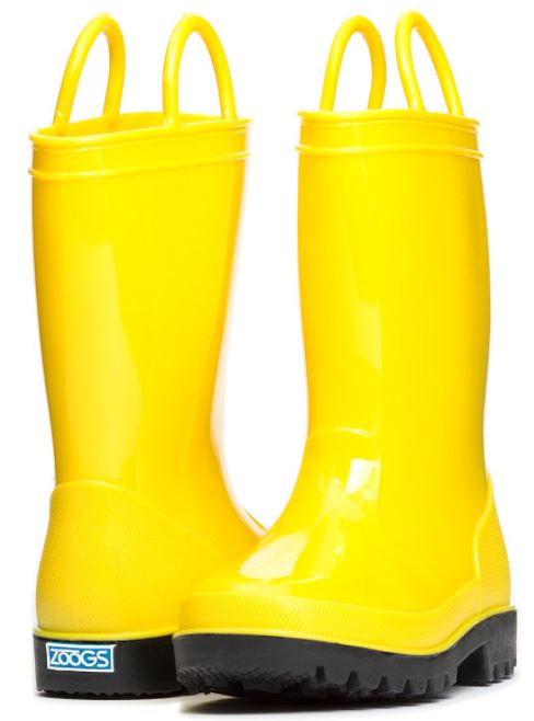 yellow rain boots