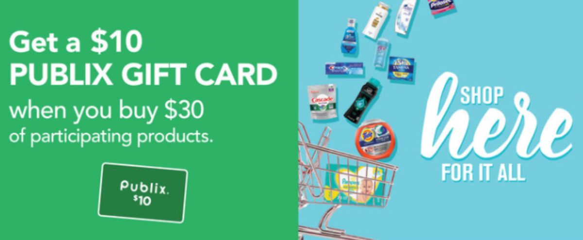 P&G Gift Card Promotion at Publix  Buy $30 Get $10 Back! :: Southern Savers