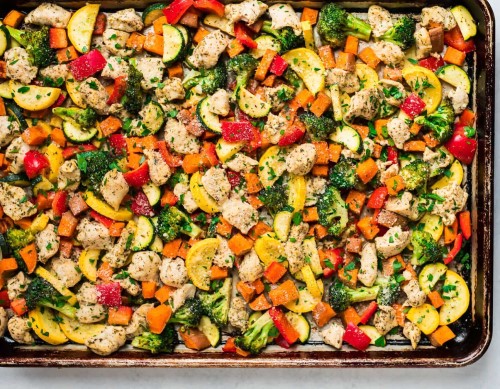 Sheet Pan Sausage and Veggies - Averie Cooks