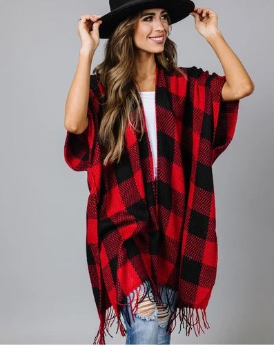 plaid kimono