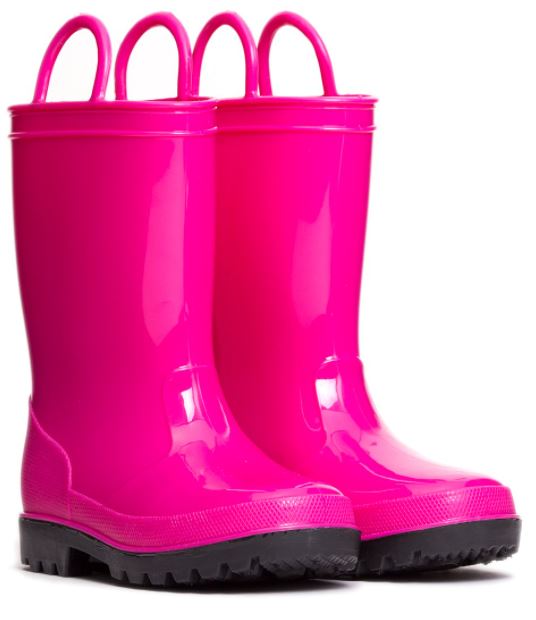fuschia rain boots
