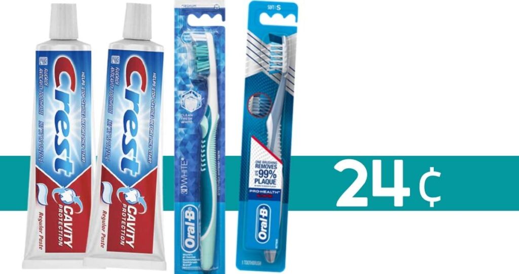 toothpaste and toothbrushes