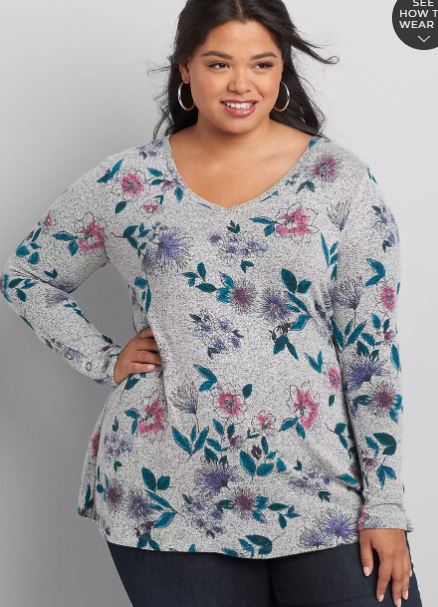 long sleeve floral top